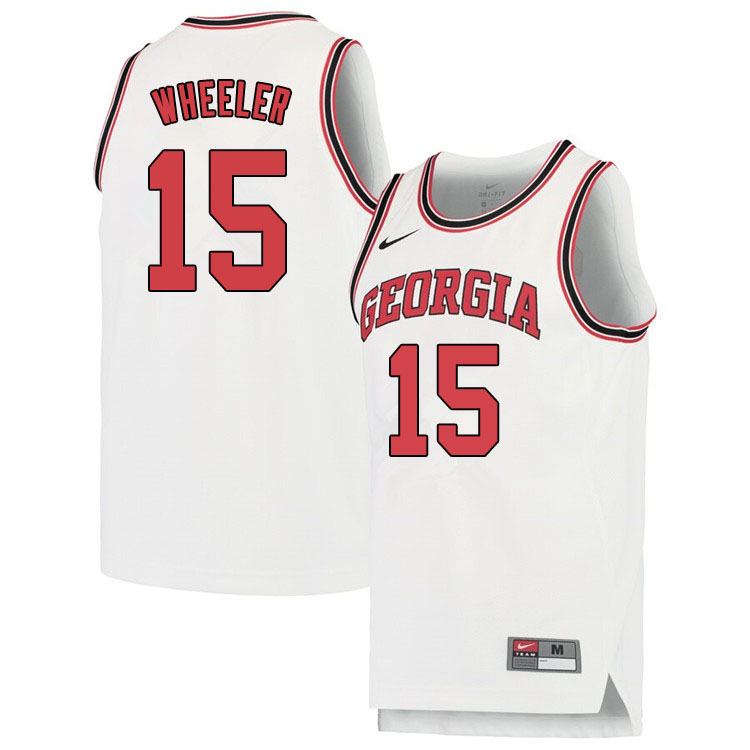 Georgia Bulldogs #15 Sahvir Wheeler Georgina Bulldogs College Basketball Jerseys Sale-White